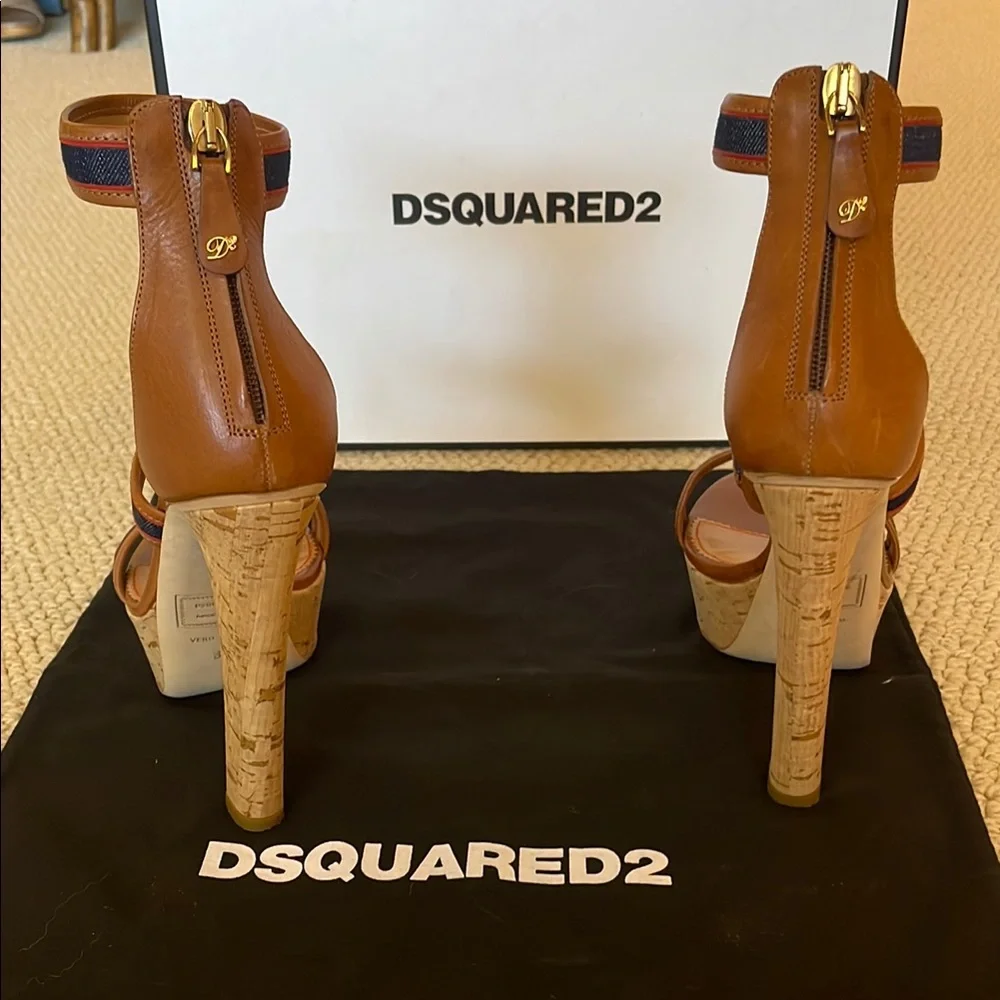 DSQUARED2 Women's Brown and Blue Sandals - Picture 3 of 5